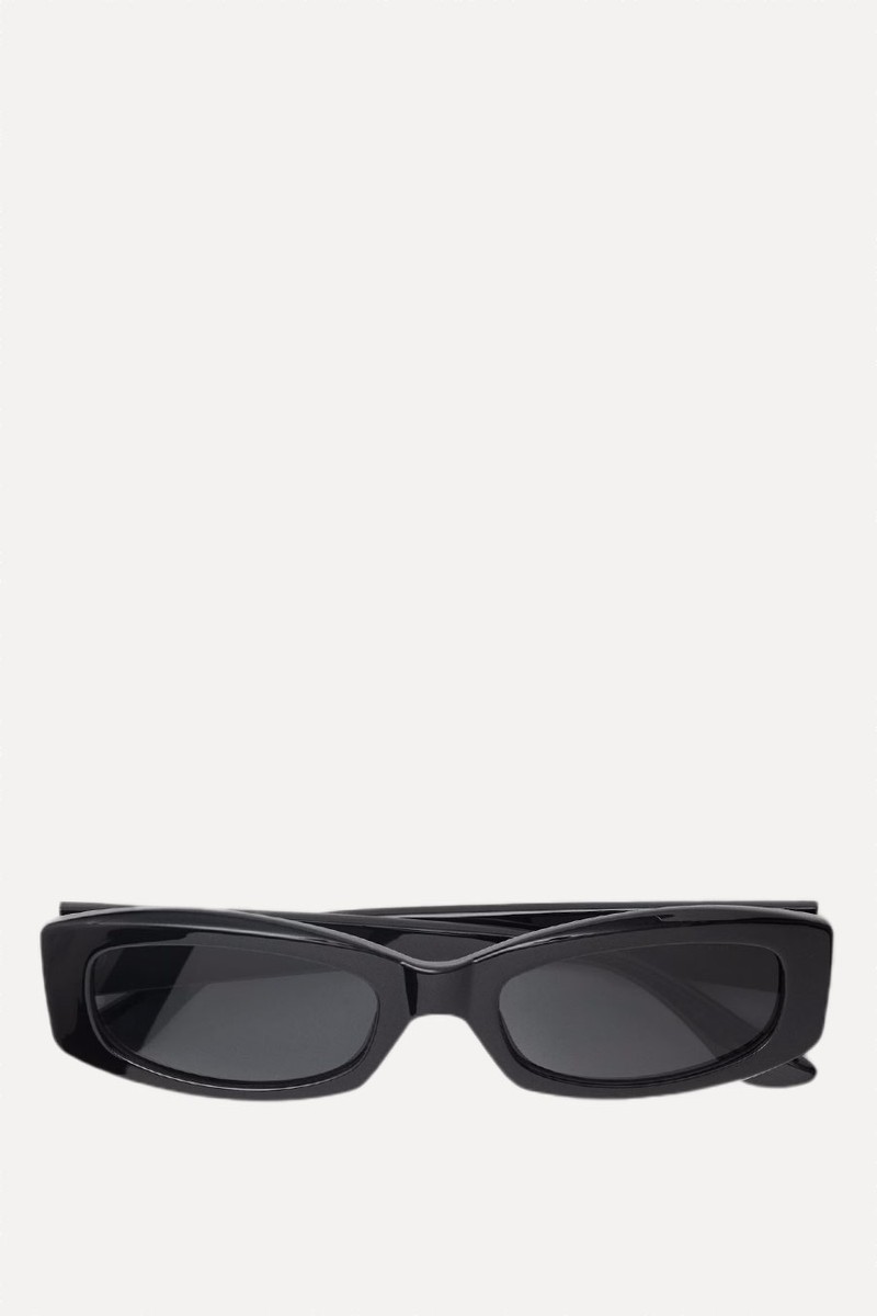 Contrasting Rectangular-Frame Sunglasses