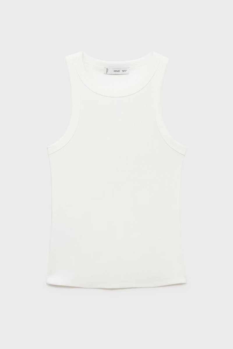 Ribbed Cotton-Blend Top from Mango