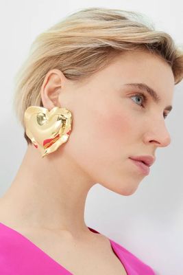 Heart Cushion Gold-Plated Earrings from Nina Ricci