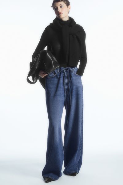 Wide-Leg Drawstring Denim Trousers from COS