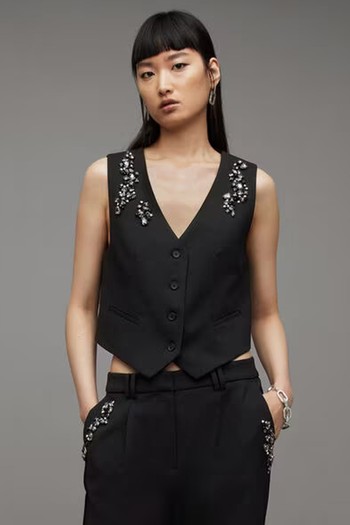 Atlas Bead Embellished Waistcoat from All Saints