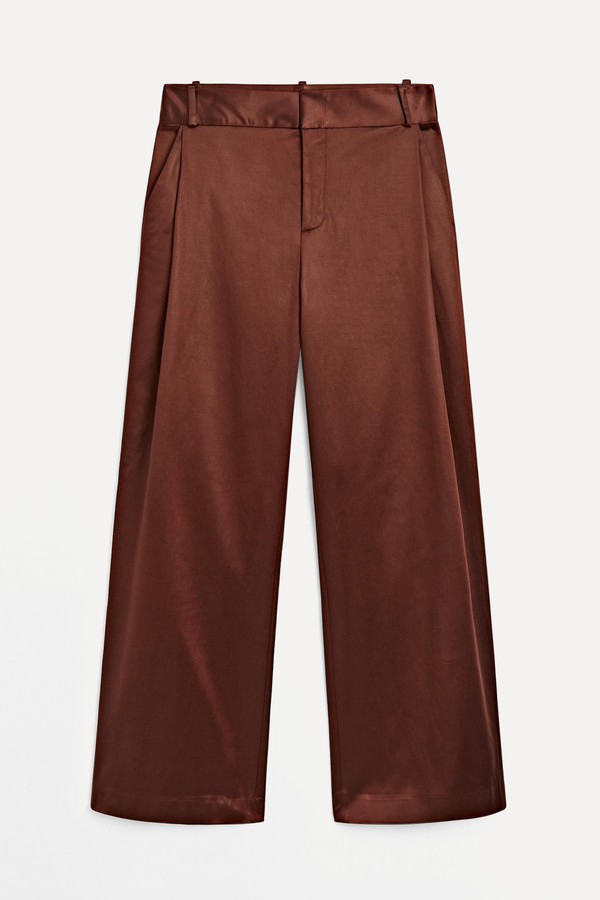 Shiny Trousers With Dart Details from Massimo Dutti