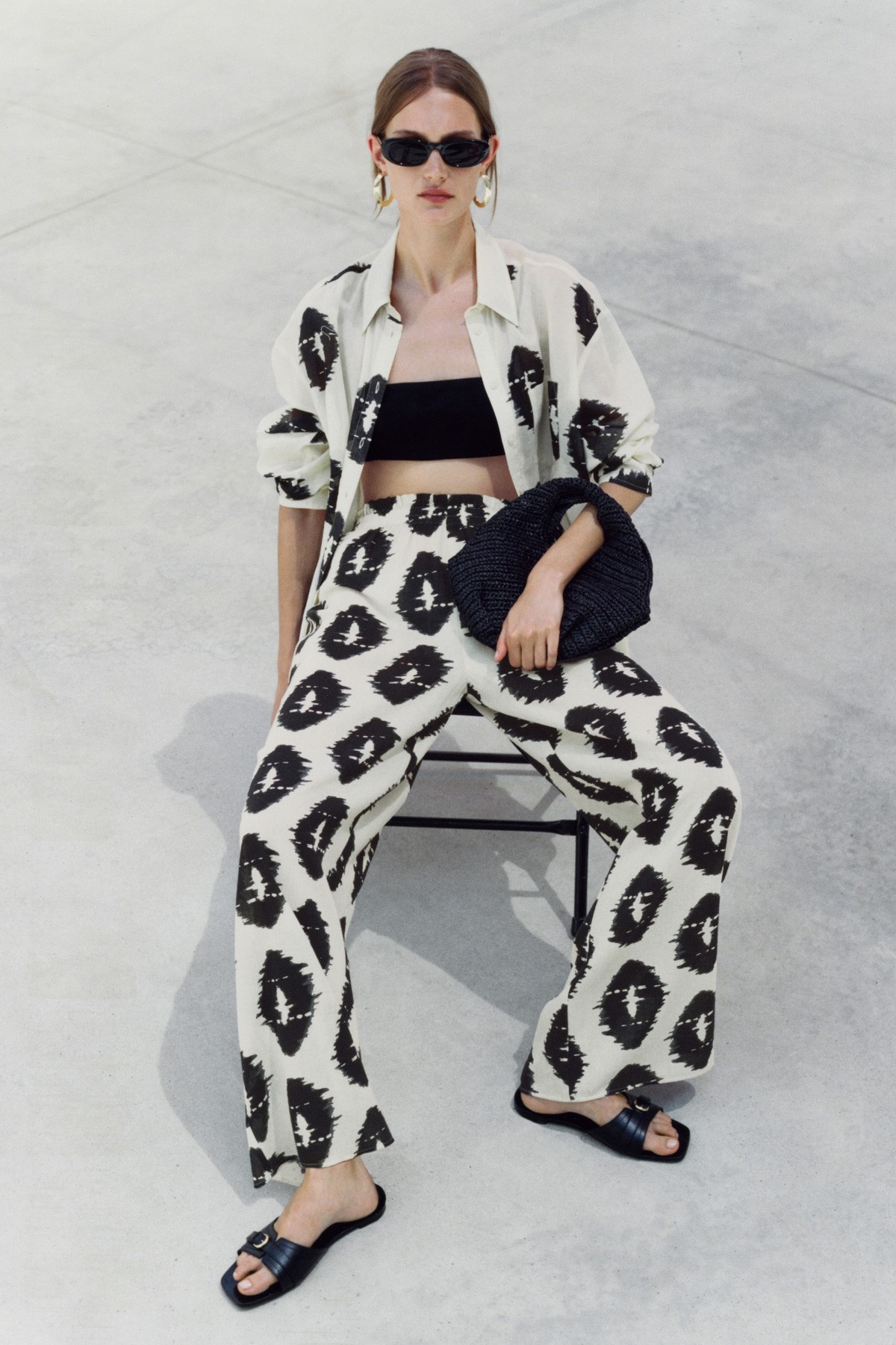 Wideleg Printed Trousers from Mango