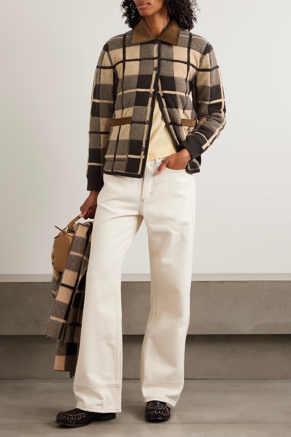 Reversible Corduroy-Trimmed Checked Wool & Cashmere-Blend Jacket from Guest In Residence