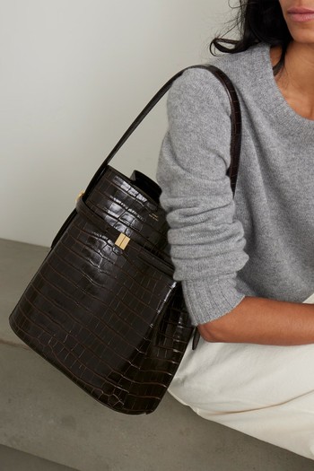 Belted Croc-Effect Leather Tote from Toteme