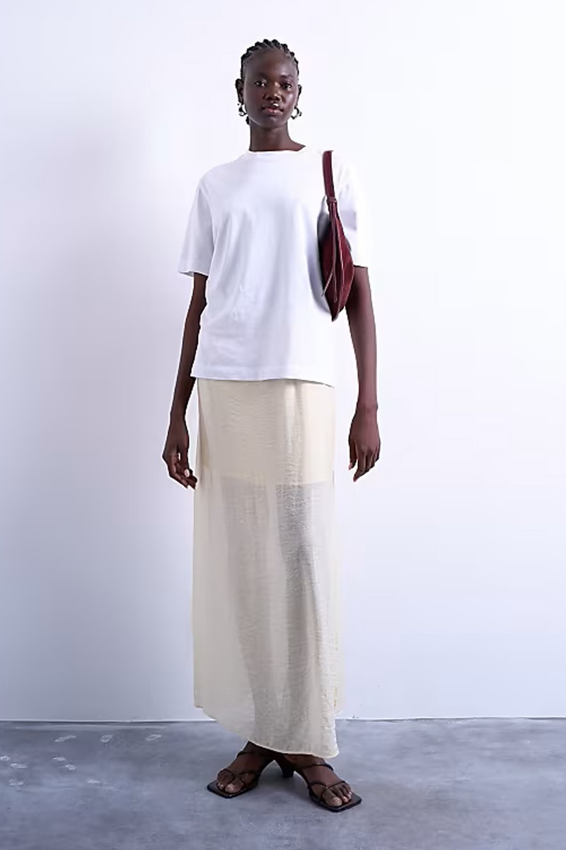 Double Layer Sheer Straight Skirt from Topshop