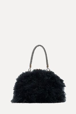 Black Feather Crossbody Bag from River Island