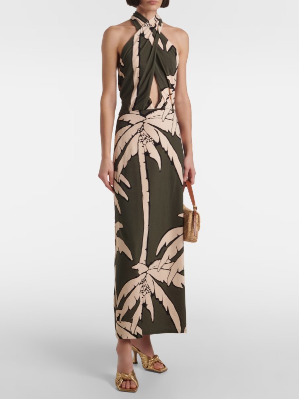 Printed Cutout Maxi Dress