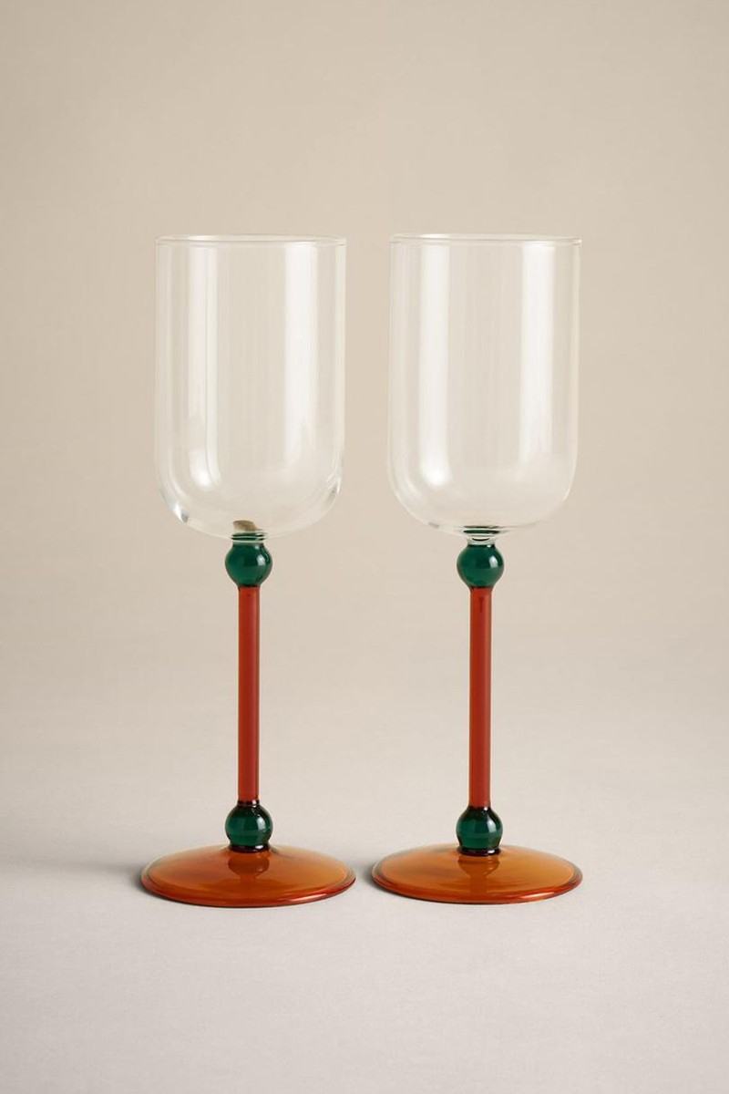 Set Of 2 Bobble Contrast Wine Glasses from Marks & Spencer