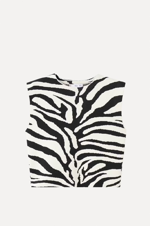 Zebra Print Knit Top from Mango