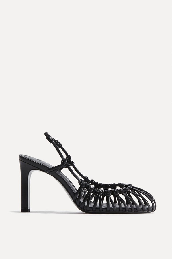 Knotted Heeled Slingbacks