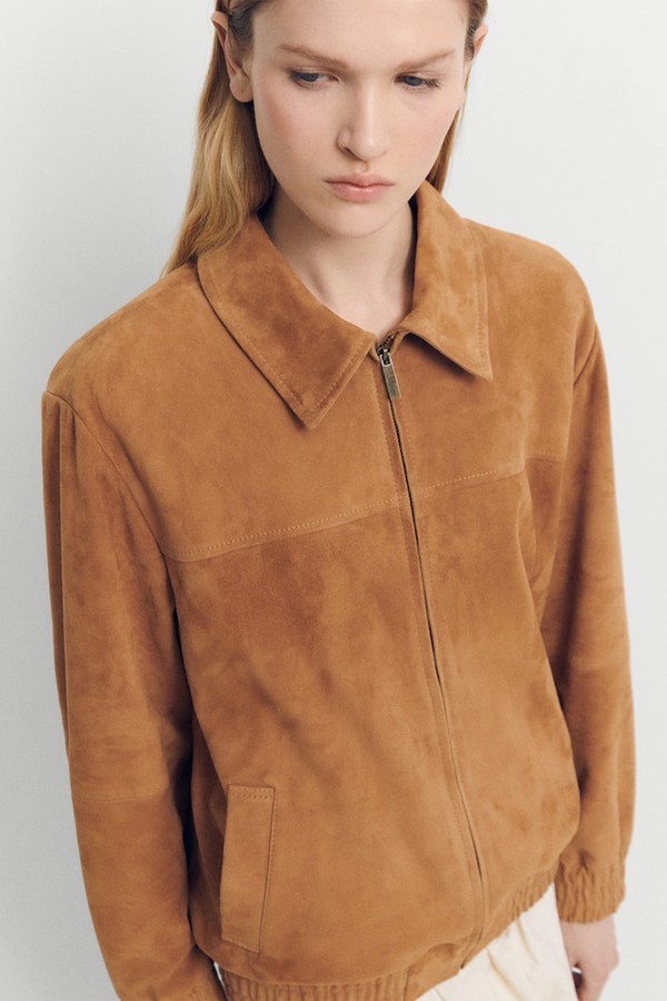 Leather Bomber Jacket from Mango