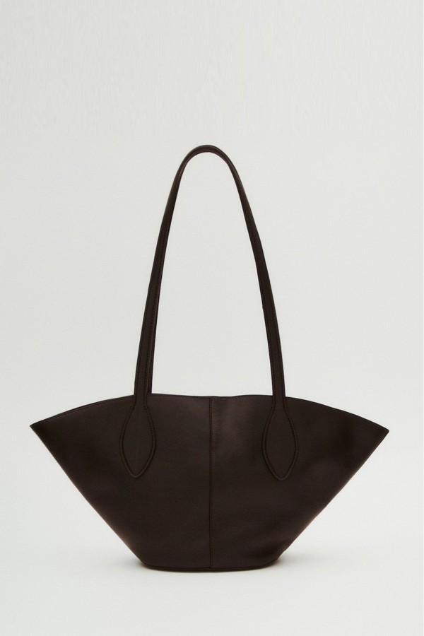 Nappa Leather Mini Tote Bag With Long Strap