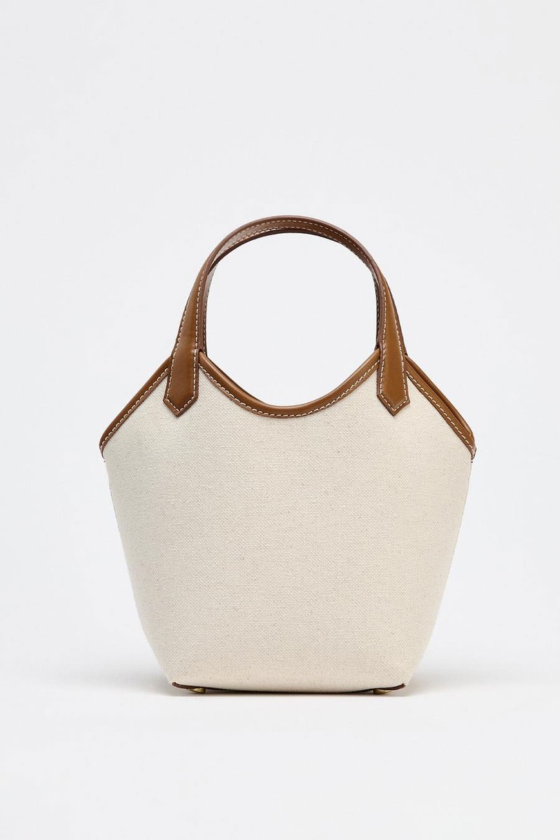 Contrast Canvas Mini Tote Bag