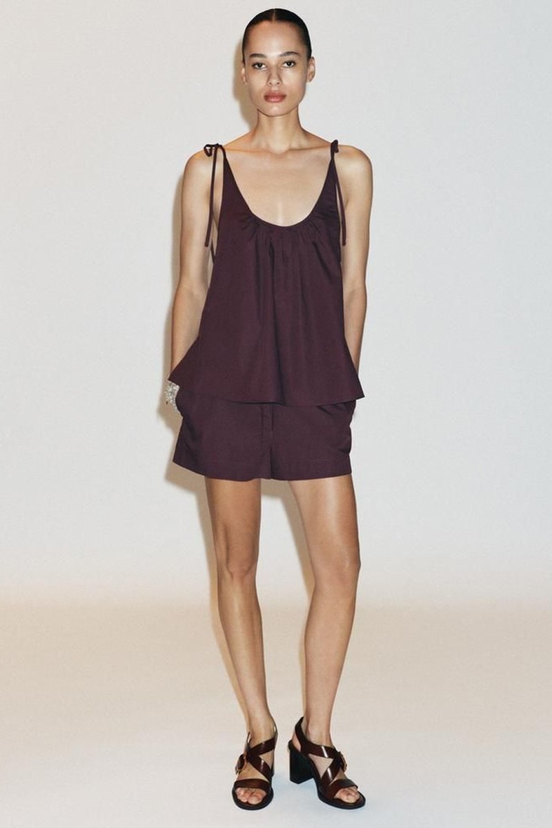 Poplin Tie Top