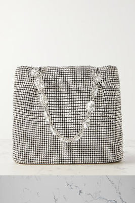 Galactic Mini Crystal-Embellished Chainmail Tote  from Aquazzura 