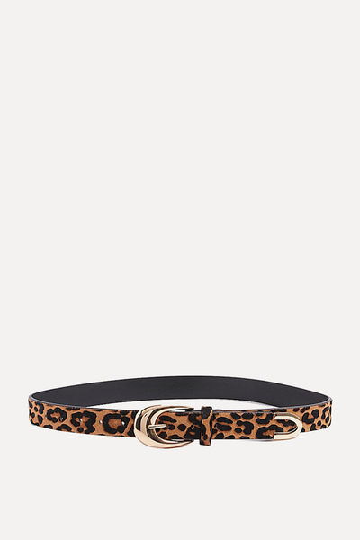 Black Leopard Print Belt from River Island