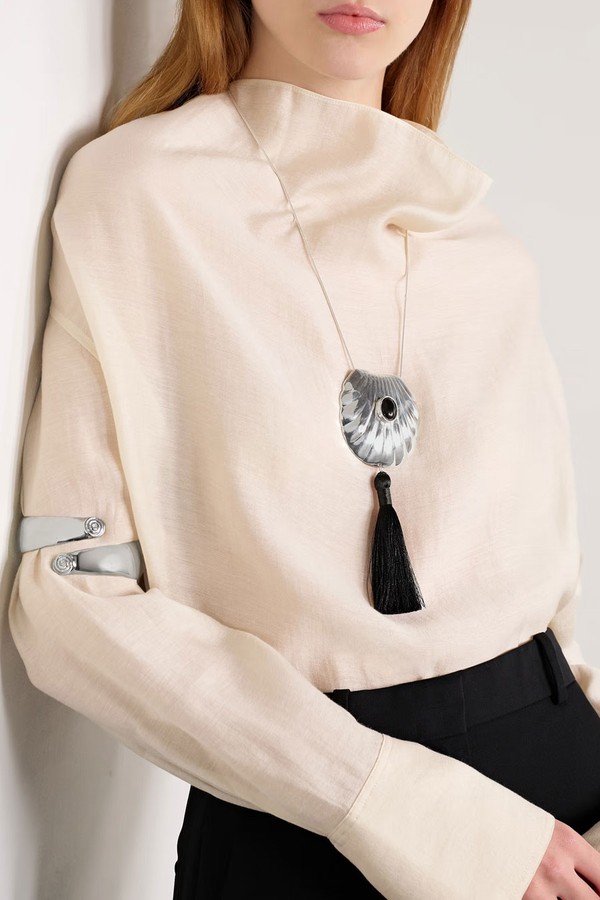 Petra Silver Onyx Necklace from JUJU VERA