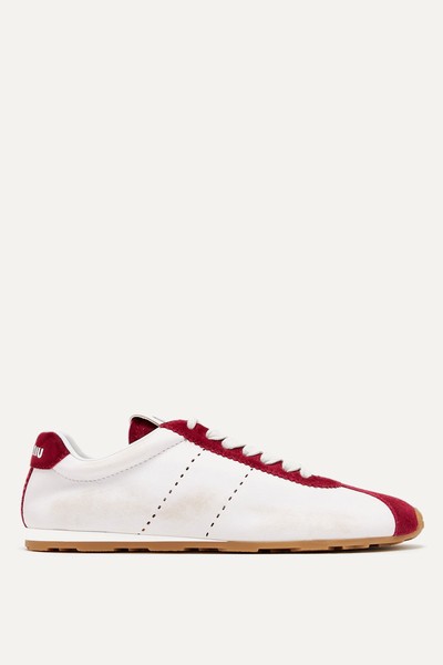 Plume Nappa Leather & Suede Sneakers from Miu Miu