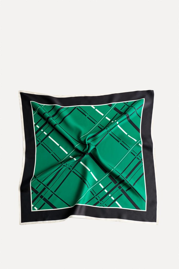 Checked Silk Scarf