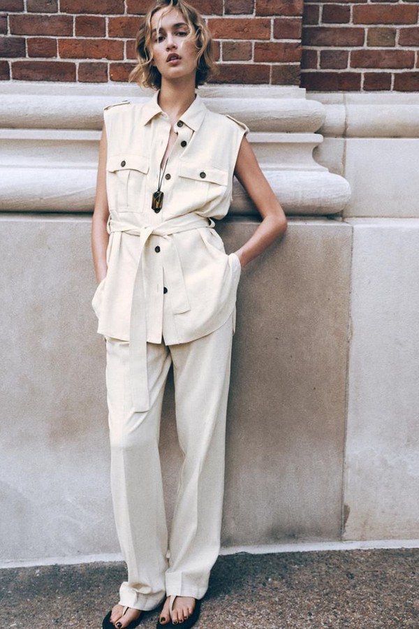 Straight Leg Linen Trousers