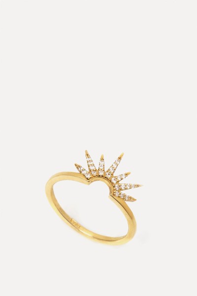 Yellow Spiky Halo Ring