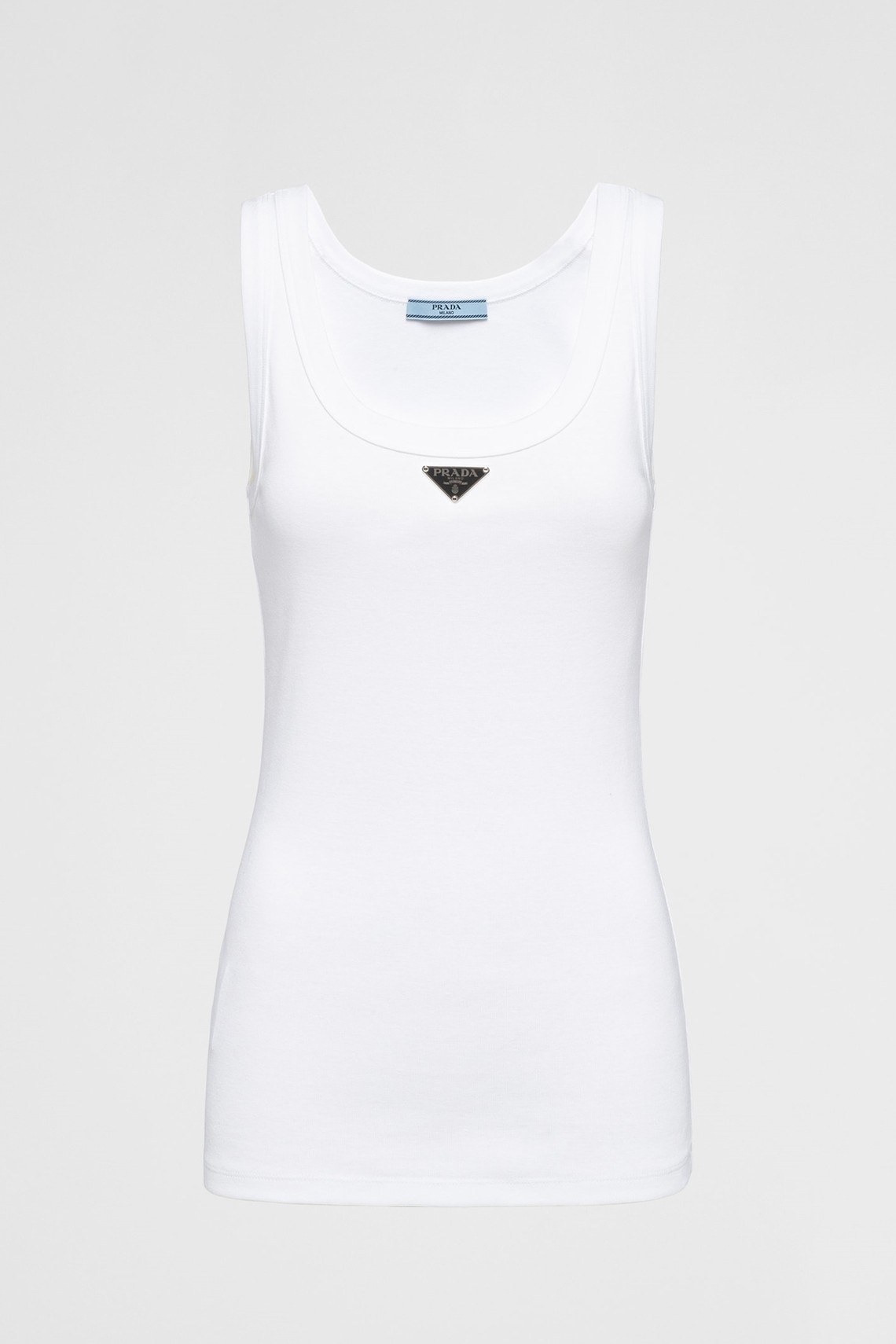 Ribbed Knit Jersey Tank Top from Prada