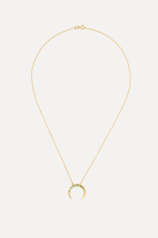 Baby Qamar Diamond & Tsavorite Necklace from Kamushki