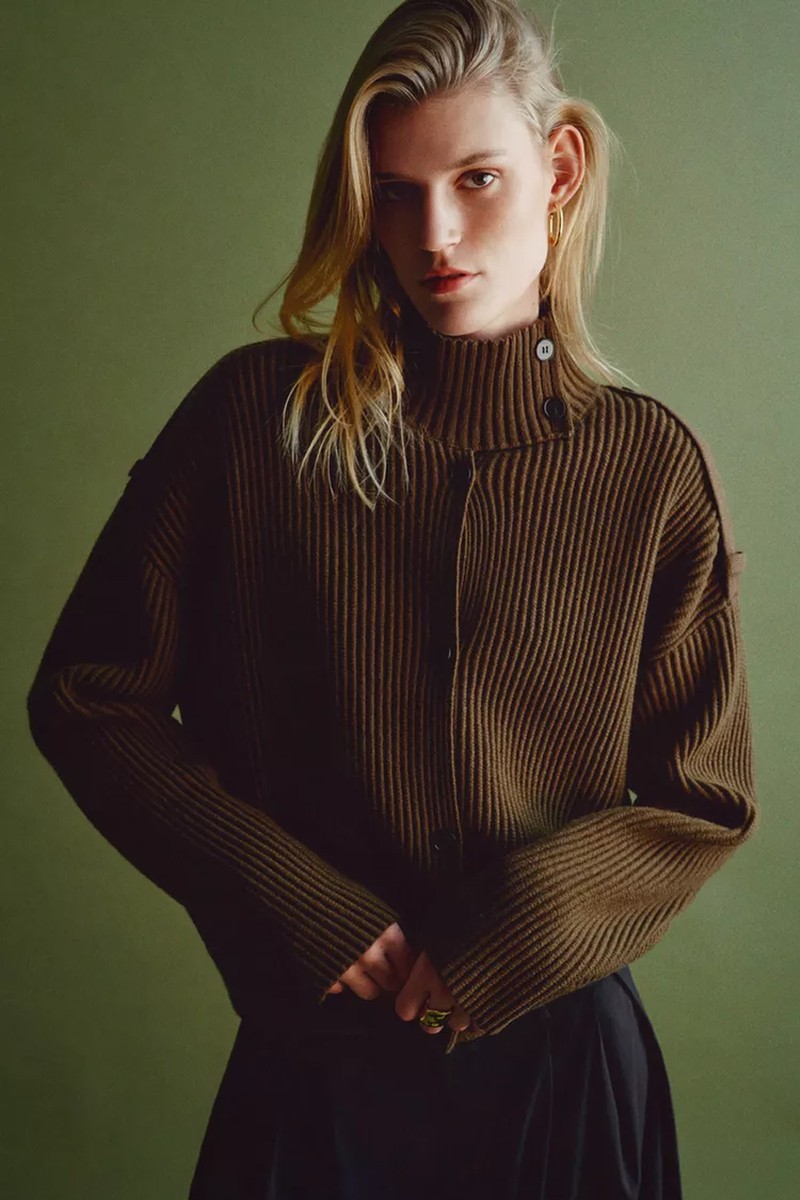 Wool Knit Cardigan With Button Details from Massimo Dutti