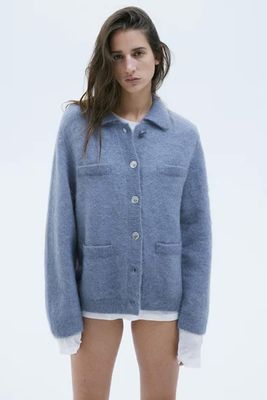 Mohair-Blend Collared Cardigan from H&M