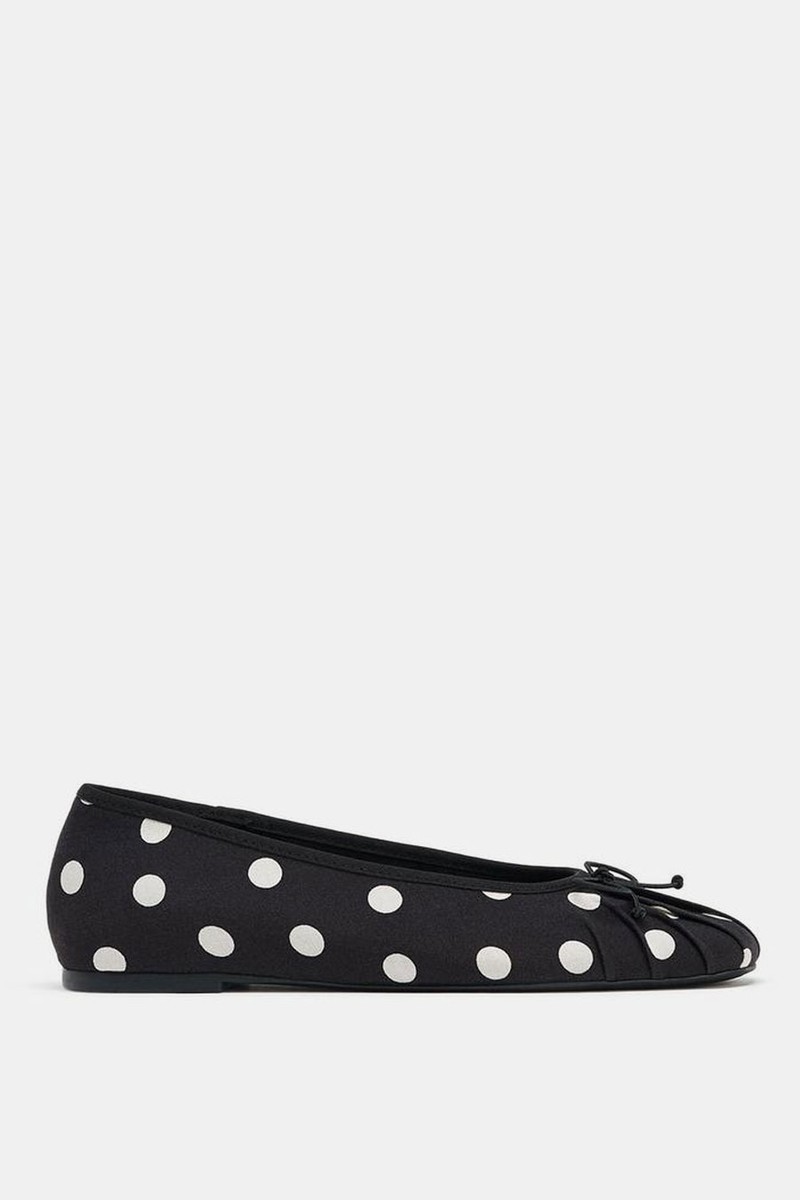 Ballet Flats With Polka Dots & Bow from Zara