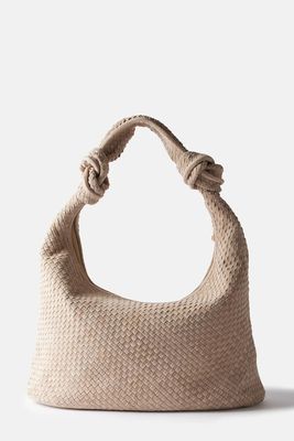Neutral Woven Knot Handle Bag from Mint Velvet