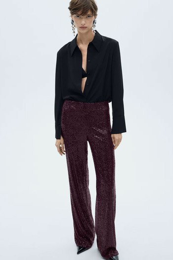 Sequined Palazzo Trousers