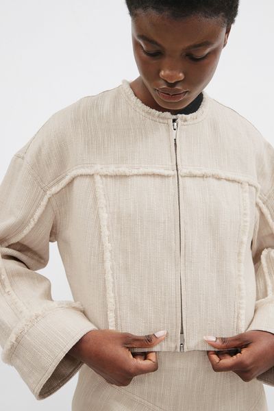 Frayed Linen-Blend Jacket from & Other Stories