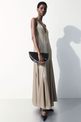 The Metallic Flared Slip Dress from COS