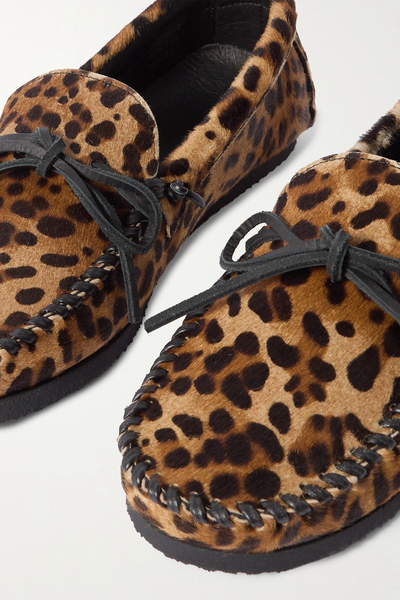 Fitza Leopard-Print Calf Hair Loafers from Isabel Marant