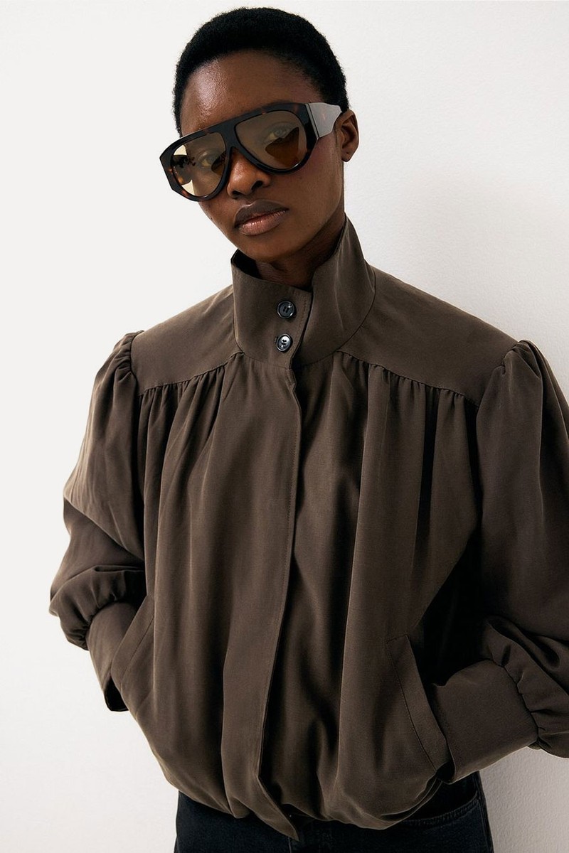 High Neck Flowy Jacket