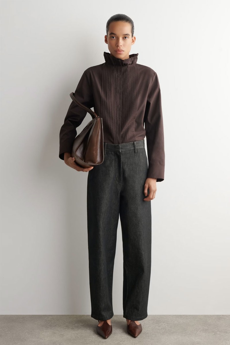 Pintucked Cotton Blouse