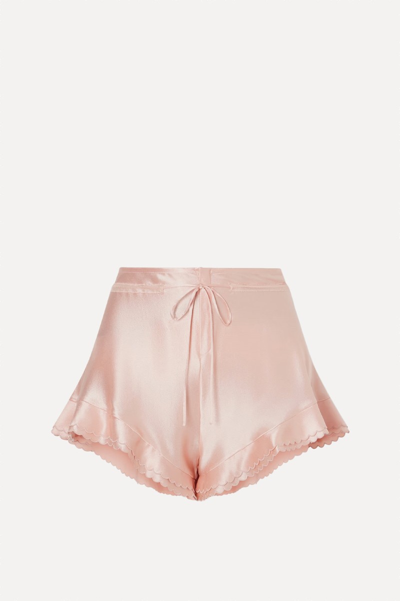 Scalloped Silk-Satin Shorts from SAINT LAURENT