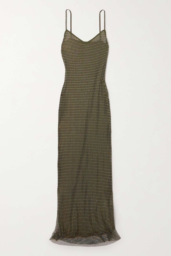 Crystal-Embellished Fishnet Gown from Self-Portrait