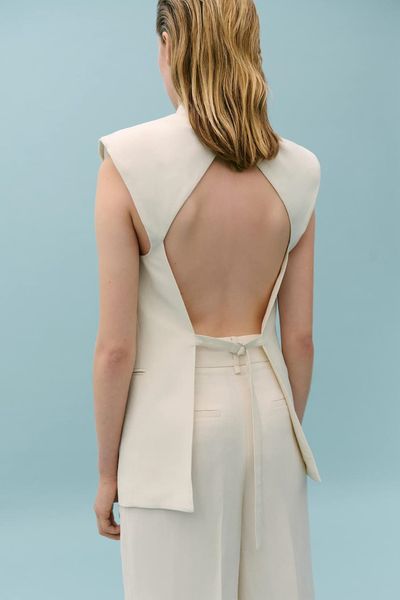 Suit Waistcoat With Open Back, AED 900 | Mango X Victoria Beckham