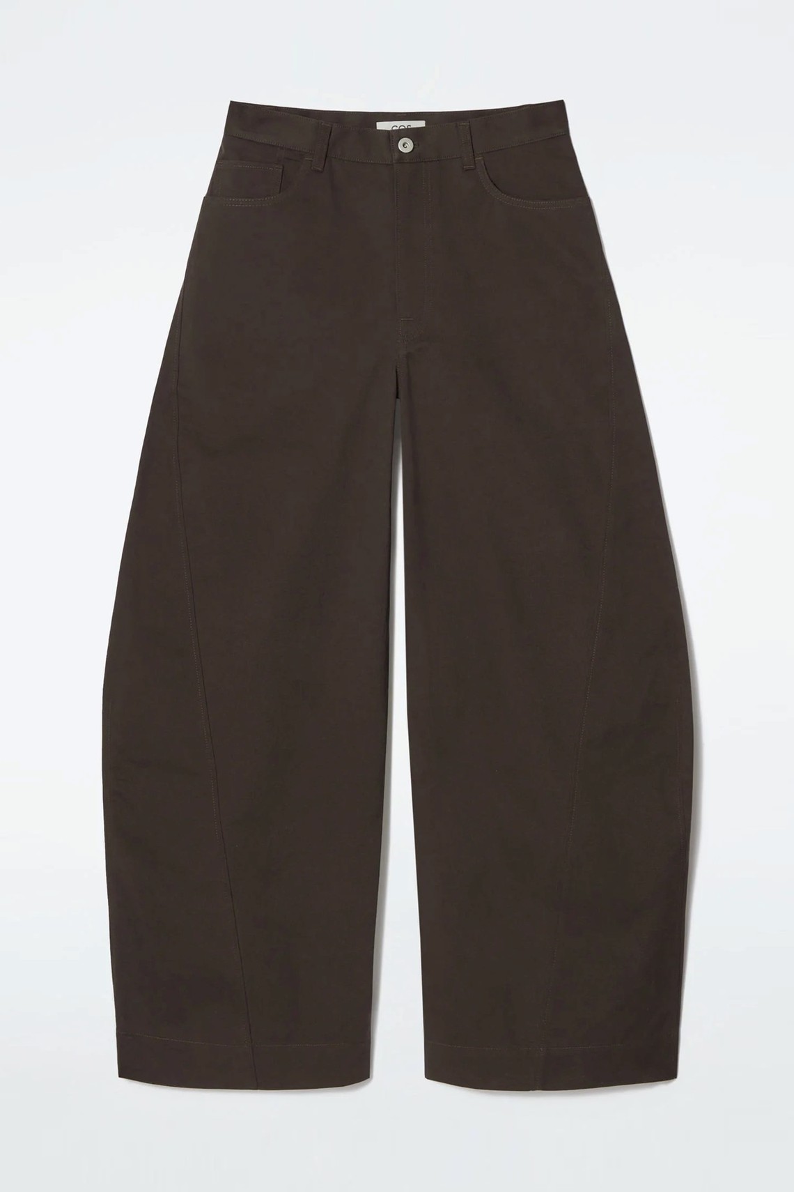 Deconstructed Cotton Barrel-Leg Trousers