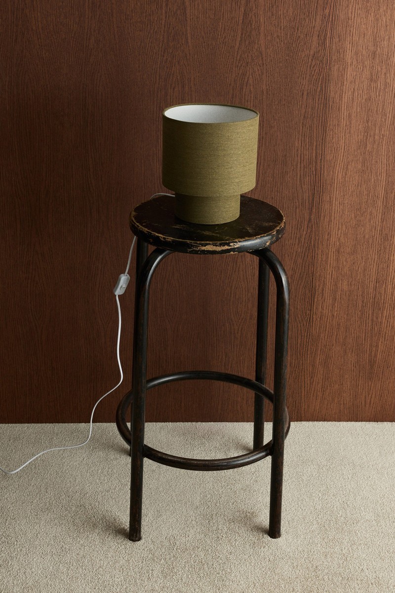 Small Fabric-Covered Table Lamp