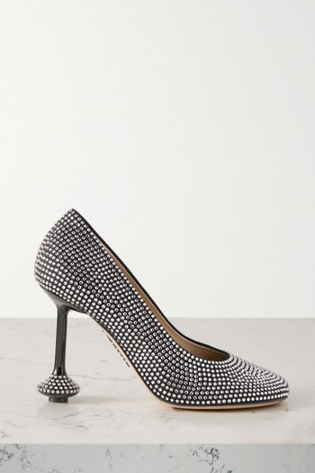 Toy Crystal-Embellished Suede Pumps from Loewe