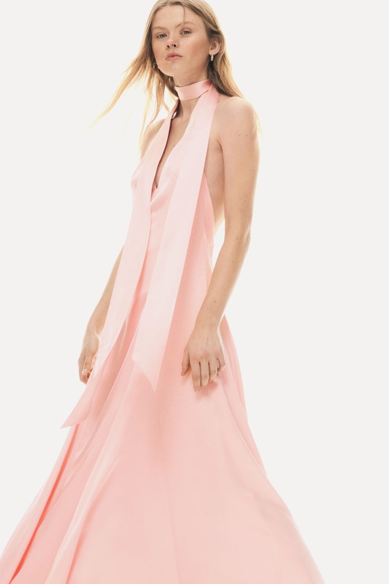 Flared-Skirt Satin Dress from H&M