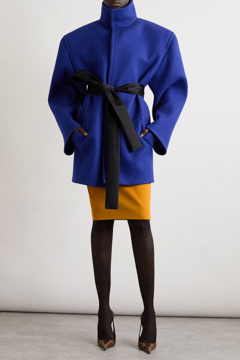 Belted Wool-Felt Coat from SAINT LAURENT