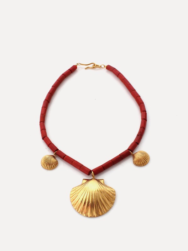 Athena Coral Gold Necklace
