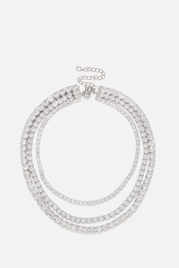 Layered Statement Necklace from CZ By Kenneth Jay Lane