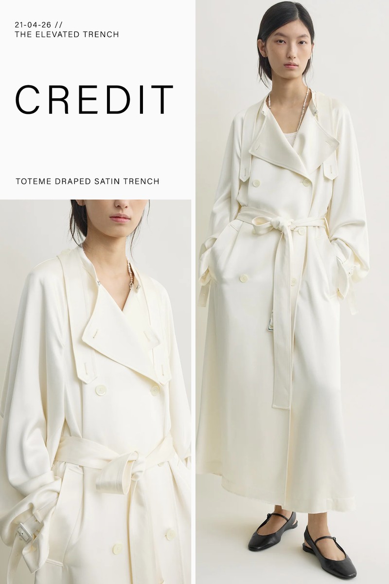 Draped Satin Trench from Toteme