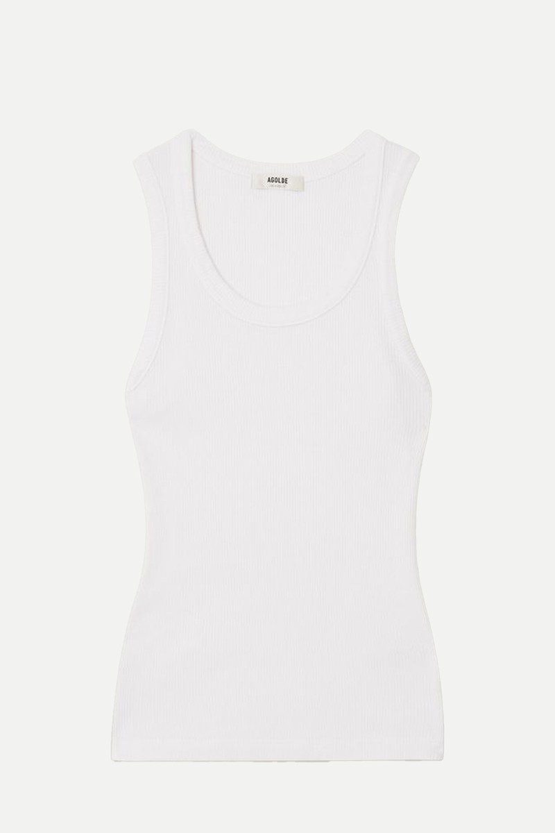 Poppy Ribbed Organic Cotton & Lyocell-Blend Jersey Tank from Agolde